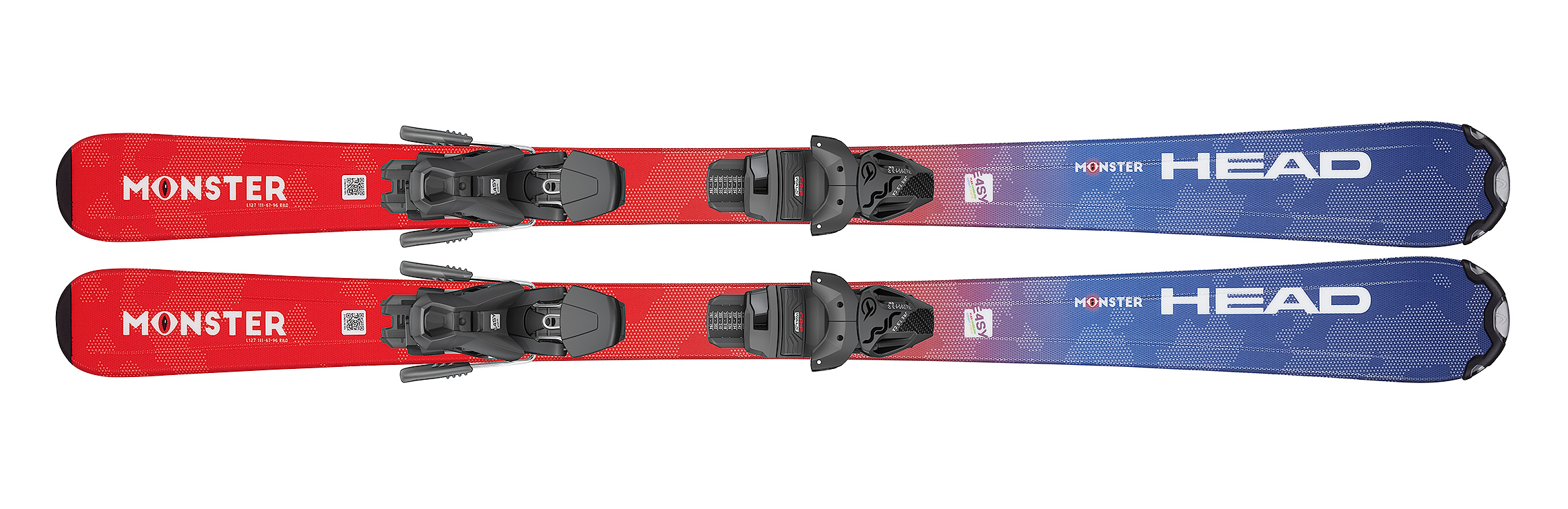 Горные лыжи HEAD Monster Easy JRS +креп. 4.5 GW red/blue
